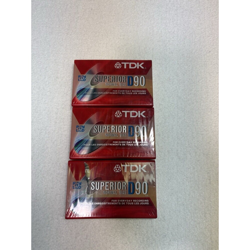 Vintage 3 Blank Cassette Taps Superior Normal Bias D90 TDK D90 New And Unopened